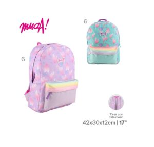 MOCHILA MUAA ESCOLAR  URBANA ESPALDA COD 28060 ROSA - Imagen 4