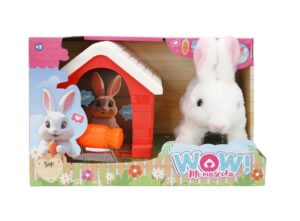 PELUCHE CONEJO INTERACTIVO WOW CON CASITA COD IK0688 BLANCO