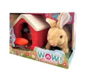 PELUCHE CONEJO INTERACTIVO WOW CON CASITA COD IK0688 BEIGE - Imagen 2