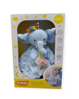 ELEFANTITO MANTA DE APEGO CELESTE OK BABY COD 0378