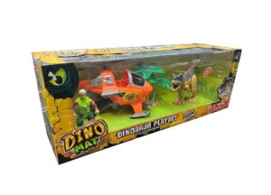 SET DINOSAURIO CON HELICOPTERO Y FIGURA LUZ SONID VR1 IK0111 MODELO 3 - Imagen 2