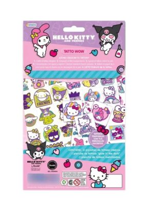 HELLO KITTY TATTOO WOW METALIZADOS BRILLAN EN OSCURIDAD COD 9839 - Imagen 3