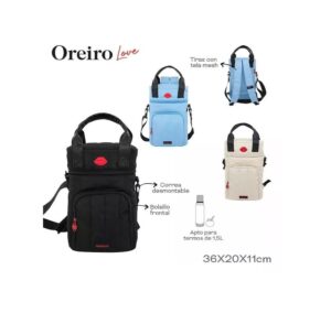 MOCHILA BOLSO MATERA LAS OREIRO PORTA TERMO COD 18466 BEIGE - Imagen 4