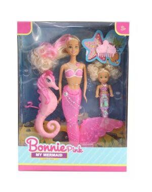 MUÑECA BONNIE PINK SIRENAS CON MASCOTA COD B610