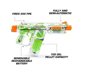 X-SHOT PISTOLA GLOW HYPER GEL MOTORIZADA NIGHTMARE COD 7609 - Imagen 4