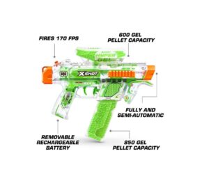 X-SHOT PISTOLA GLOW HYPER GEL MOTORIZADA NIGHTSTRIKE COD 7608 - Imagen 3