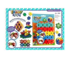 JUEGO DIDACTICO BLOQUES ENCASTRE GOMA EVA X 80 PCS COD 1818 - Imagen 4