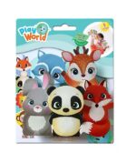 JUEGO 5 TITERES DE DEDO ANIMALES DE GOMA EVA COD 1042 BOSQUE