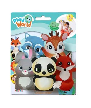 JUEGO 5 TITERES DE DEDO ANIMALES DE GOMA EVA COD 1042 BOSQUE
