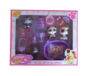 SET MASCOTAS PERRITOS X 4 CON BAÑERA Y ACCESORIOS COD 2105 MOD2