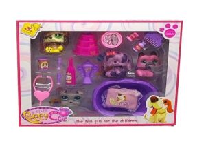 SET MASCOTAS PERRITOS X 4 CON BAÑERA Y ACCESORIOS COD 2105 MOD1