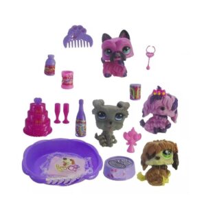 SET MASCOTAS PERRITOS X 4 CON BAÑERA Y ACCESORIOS COD 2105 MOD1 - Imagen 2