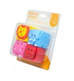 CUBOS APILABLES ANIMALITOS SAFARI X 4  GOMA SUAVE COD 1610