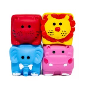 CUBOS APILABLES ANIMALITOS SAFARI X 4  GOMA SUAVE COD 1610 - Imagen 2