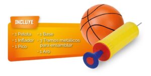 ARO DE BASQUET CON PIE DE METAL MAS PELOTA COD 7408 - Imagen 4