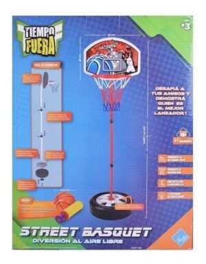 ARO DE BASQUET CON PIE DE METAL MAS PELOTA COD 7408 - Imagen 5