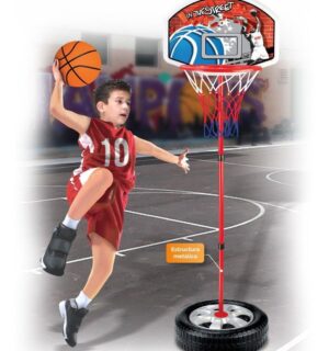 ARO DE BASQUET CON PIE DE METAL MAS PELOTA COD 7408 - Imagen 6