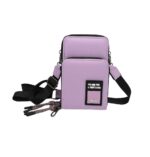 CARTERA BANDOLERA PORTA CELULAR DOBLE MUAA COD 28369 LILA