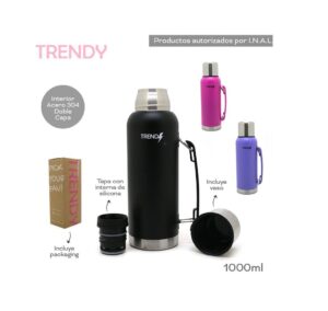 TERMO MATERO TRENDY INOX PICO CEBADOR 1000 ML COD 16315 VIOLETA - Imagen 5