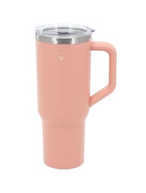 VASO TERMICO TRENDY 1200 ML CON TAPA Y MANIJA COD 18482 ROSA