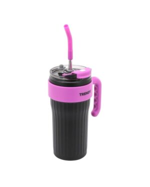 VASO TERMICO TRENDY CON MANIJA Y SORBETE COD 18440 NEGRO - Imagen 2