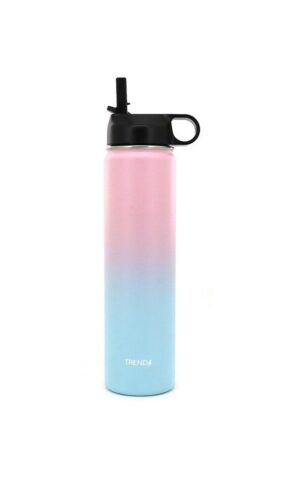 BOTELLA TERMICA TRENDY 800 ML CON PICO COD 12514 ROSA CELESTE - Imagen 3