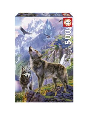 PUZZLE EDUCA X 500 LOBOS EN LAS ROCAS COD 19548