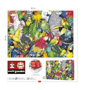 PUZZLE EDUCA X 500 ROMPECABEZAS LOROS COD 19547 - Imagen 4