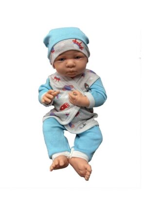 BEBE RECIEN NACIDO GOMA SUEÑOS DE BEBE 35 CM COD 3080A CELESTE