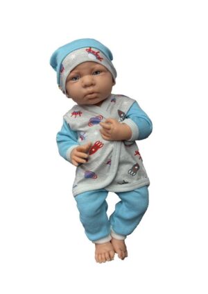 BEBE RECIEN NACIDO GOMA SUEÑOS DE BEBE 35 CM COD 3080A CELESTE - Imagen 2