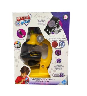 MICROSCOPIO CON LUZ CIENCIA KIDS EL DUENDE AZUL COD 7942 AMARILLO
