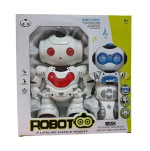 ROBOT BAILARIN RADIO CONTROL CON LUZ Y SONIDO COD 55623 ROJO