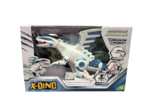 DRAGON ROBOT X-DINO LUZ SONIDO Y MOVIMIENTO COD 55439 BLANCO