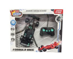 AUTO RADIO CONTROL FORMULA 1 EFECTO HUMO USB COD 55741 NEGRO