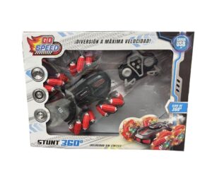 AUTO RADIO CONTROL STUNT GIRO 360 CARGA USB COD 55619 ROJO