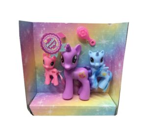 TINY PONY MUNDO MAGICO X 3 PARA PEINAR COD 54358 VIOLETA - Imagen 2
