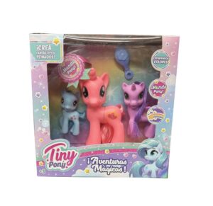 TINY PONY MUNDO MAGICO X 3 PARA PEINAR COD 54358 ROSA