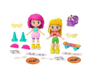 PINYPON TOP ROLLERS GIRLS 11 CM FIGURA X 2 CON ACCESORIOS COD 2000 - Imagen 3