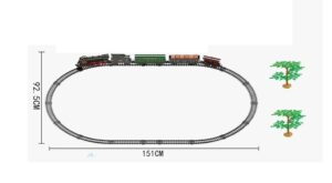 JUEGO SET PISTA CON TREN DE CARGA LUZ SONIDO CON HUMO COD 602B - Imagen 3