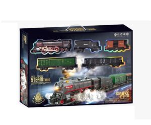 JUEGO SET PISTA CON TREN DE CARGA LUZ SONIDO CON HUMO COD 602B