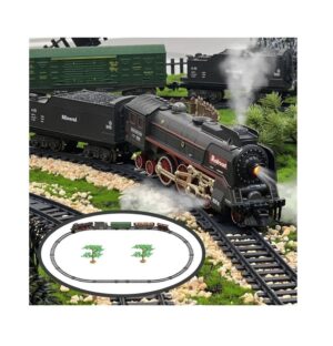 JUEGO SET PISTA CON TREN DE CARGA LUZ SONIDO CON HUMO COD 602B - Imagen 4
