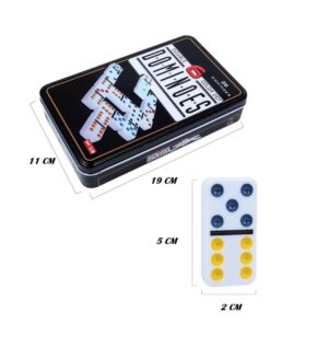 JUEGO DE MESA DOMINO EN LATA 28 FICHAS PUNTOS COLOR COD 56016 - Imagen 3