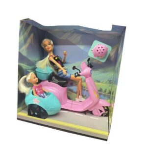 MUÑECA FASHION TINY Y LUCY EN SU MOTO COD 55867 ROSA - Imagen 2
