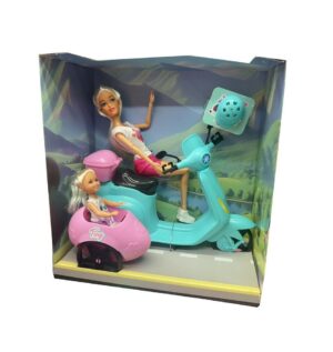 MUÑECA FASHION TINY Y LUCY EN SU MOTO COD 55867 VERDE - Imagen 2