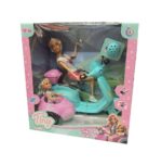 MUÑECA FASHION TINY Y LUCY EN SU MOTO COD 55867 VERDE