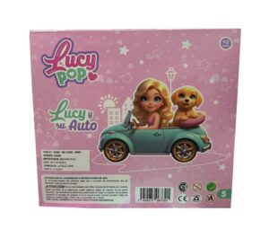 MUÑECA LUCY POP Y SU AUTO DE PASEO CON ACCESORIOS COD 55657 VER - Imagen 3
