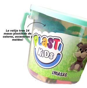MASA PLASTI KIDS BALDE X 24 COLORES SURTIDOS COD 42161 T AZUL - Imagen 3