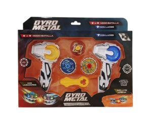TROMPO GYRO METAL DUO CON LUCES Y LANZADOR COD IK003 - Imagen 2