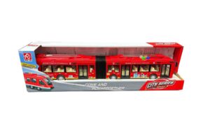 AUTOBUS URBANO ARTICULADO CITY SERIES LUZ Y SONIDO COD IK0716 ROJO