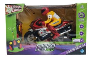 MOTO GIRO 360 RADIO CONTROL MAXIMA POTENCIA VR1 6663 MOTO ROJA